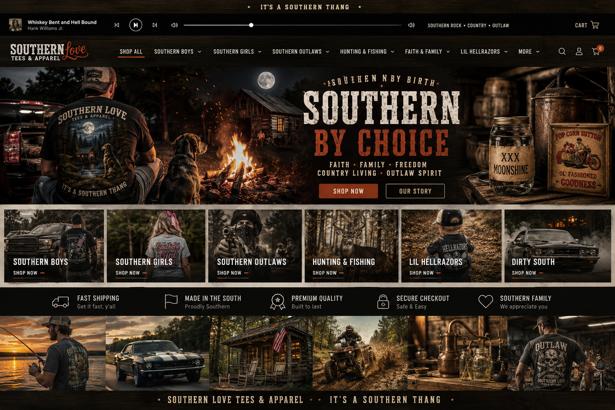 Southern Love Tees & Apparel backwoods Southern lifestyle