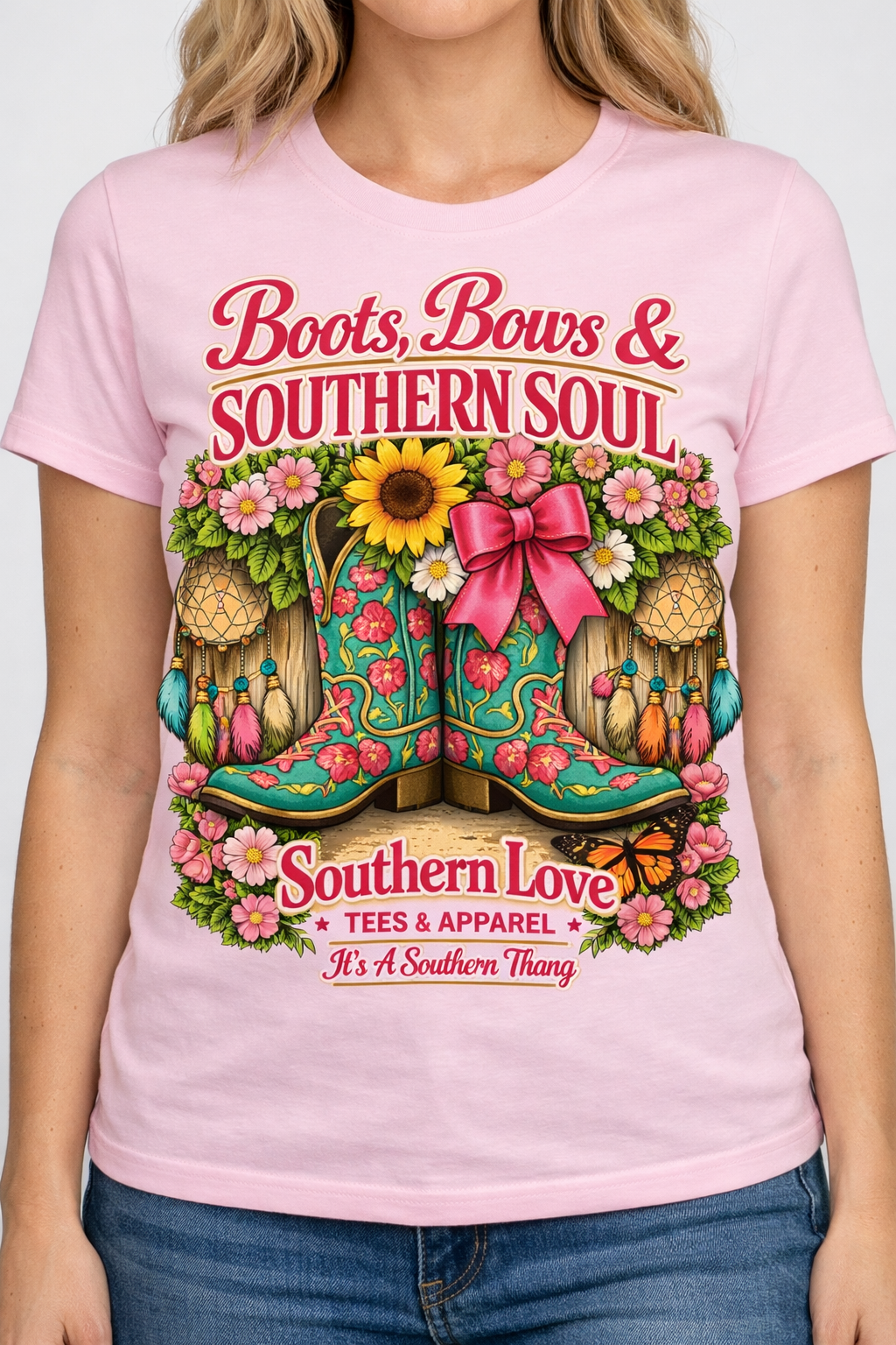 Boots, Bows, & Southern Soul Shirt - Southern Love Tees & Apparel - Southern pride apparel, hand-pressed DTF shirt