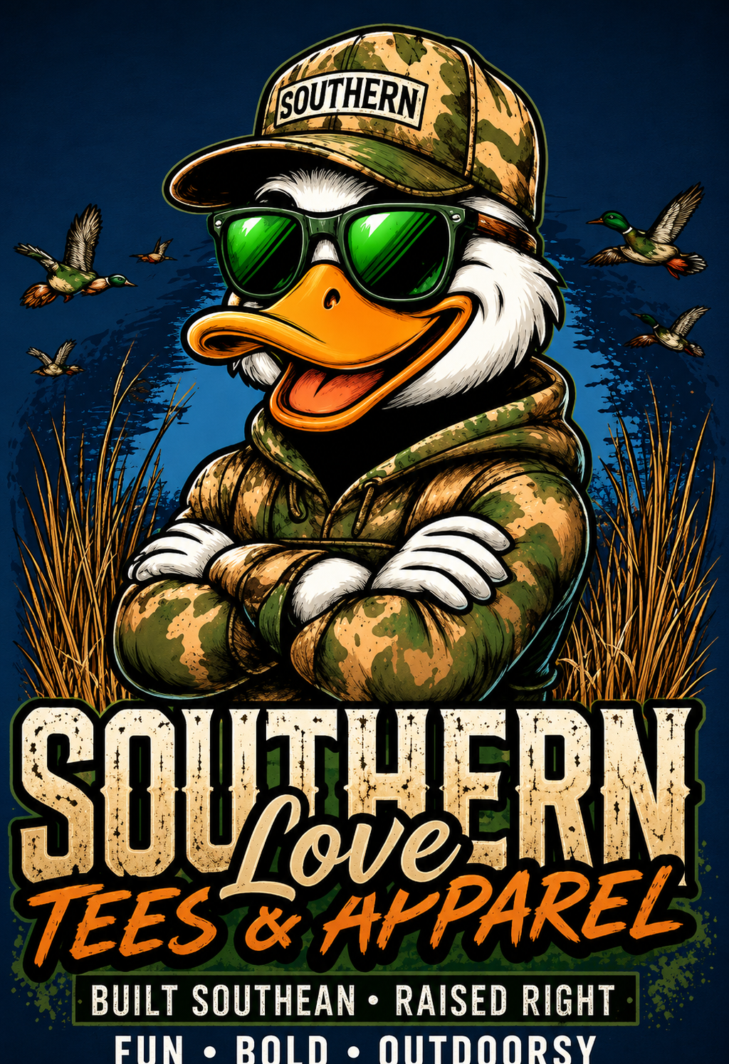 Built Southern Raised Right Duck Shirt - Southern Love Tees & Apparel - Southern pride apparel, hand-pressed DTF shirt