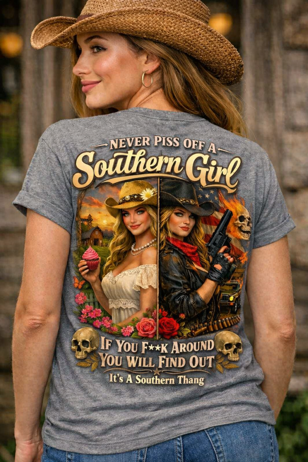 Southern Girl Fu*k Around And Find Out - Southern Love Tees & Apparel - Southern pride apparel, hand-pressed DTF shirt
