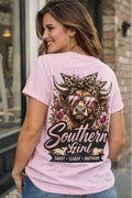 Southern Love, Southern Girl Glam Cow - Southern Love Tees & Apparel - Southern pride apparel, hand-pressed DTF shirt
