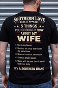 You Should Know About My Wife T-shirt - Southern Love Tees & Apparel - Southern pride apparel, hand-pressed DTF shirt