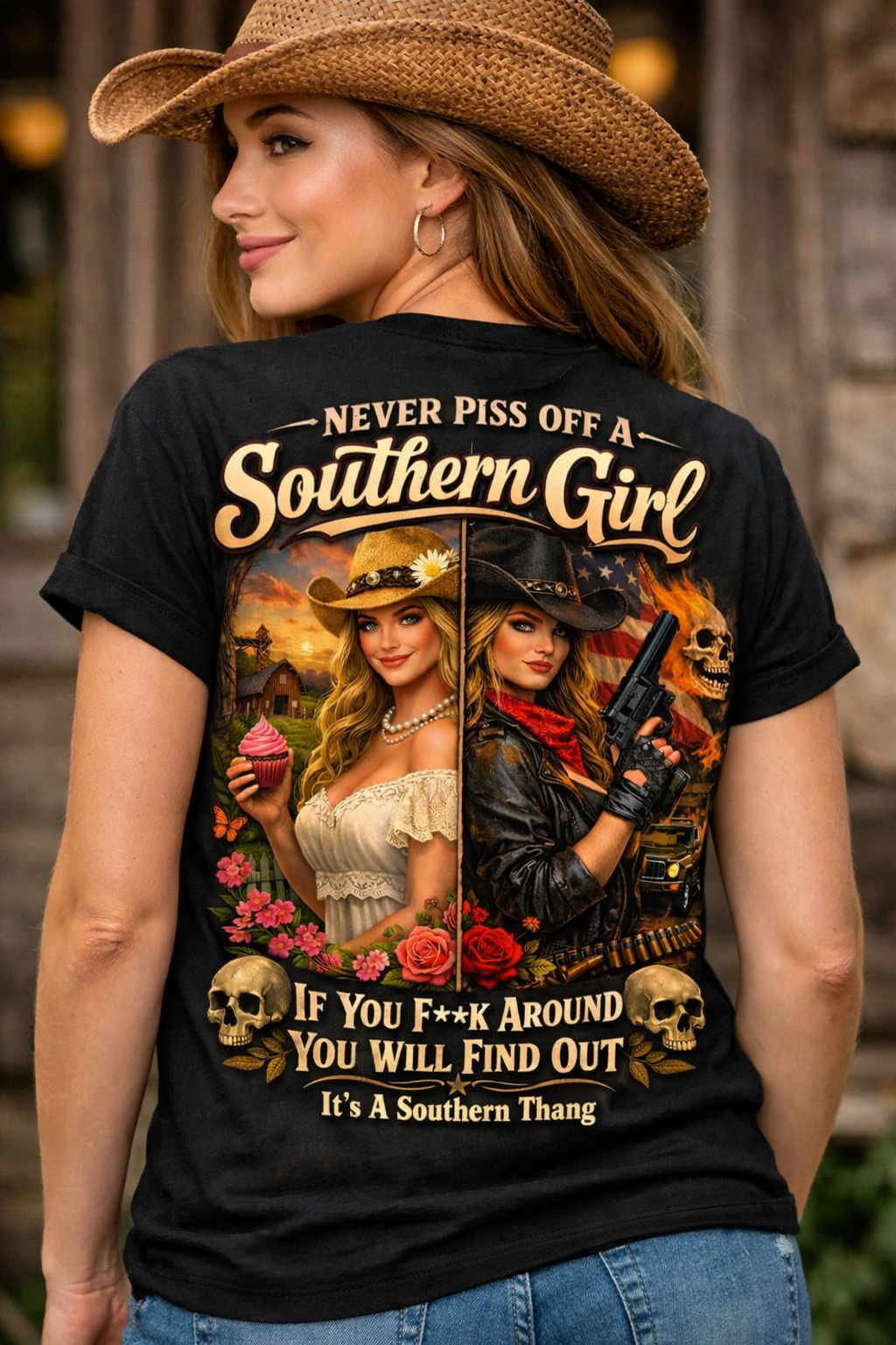 Southern Girl Fu*k Around And Find Out - Southern Love Tees & Apparel - Southern pride apparel, hand-pressed DTF shirt