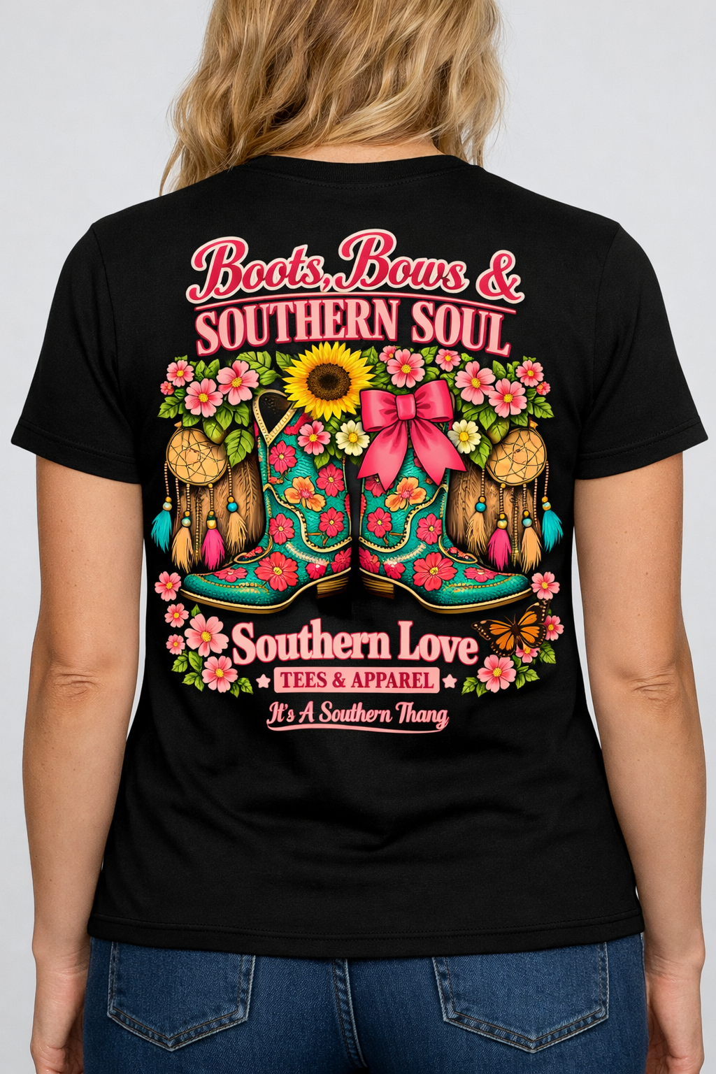 Boots, Bows, & Southern Soul Shirt - Southern Love Tees & Apparel - Southern pride apparel, hand-pressed DTF shirt