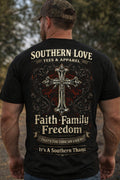 Faith, Family, Freedom T-shirt - Southern Love Tees & Apparel - Southern pride apparel, hand-pressed DTF shirt