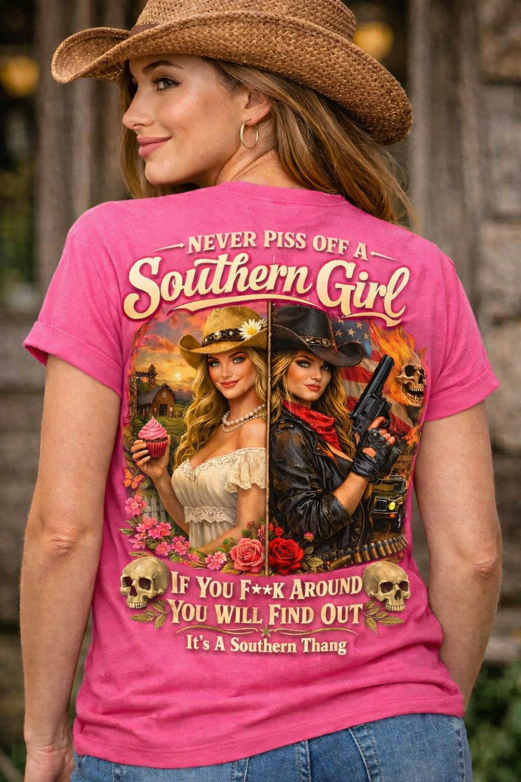Southern Girl Fu*k Around And Find Out - Southern Love Tees & Apparel - Southern pride apparel, hand-pressed DTF shirt